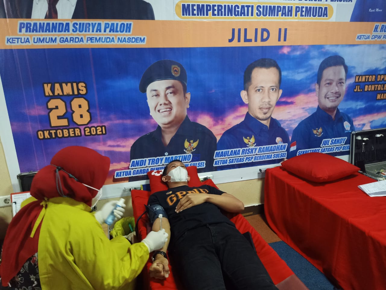 Peringati Sumpah Pemuda Dpw Garda Pemuda Nasdem Sulsel Gelar Donor