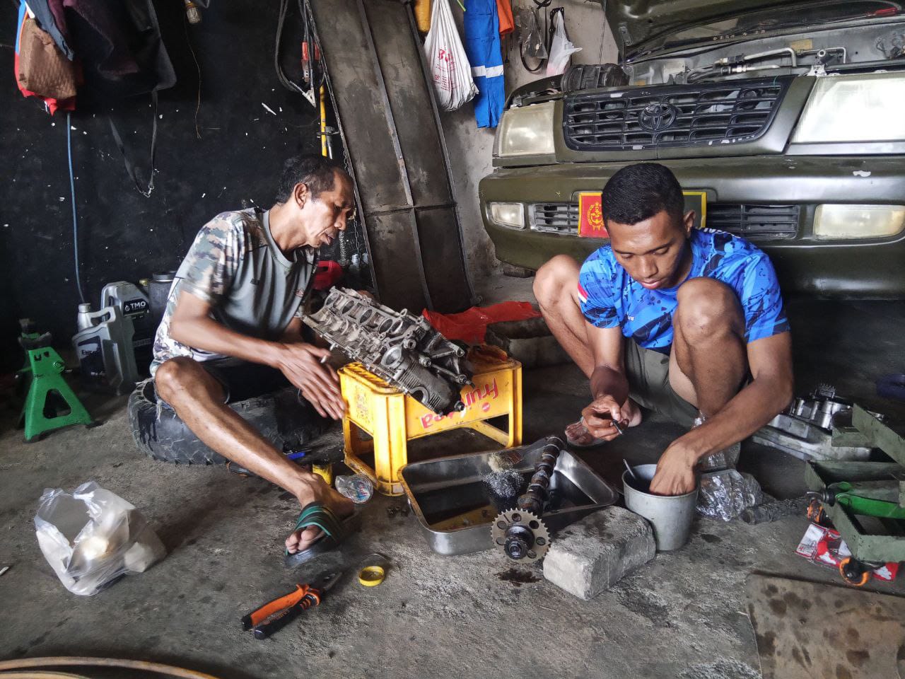 Pelatihan Montir Kendaraan prajurit Hubdam XIV/Hasanuddin