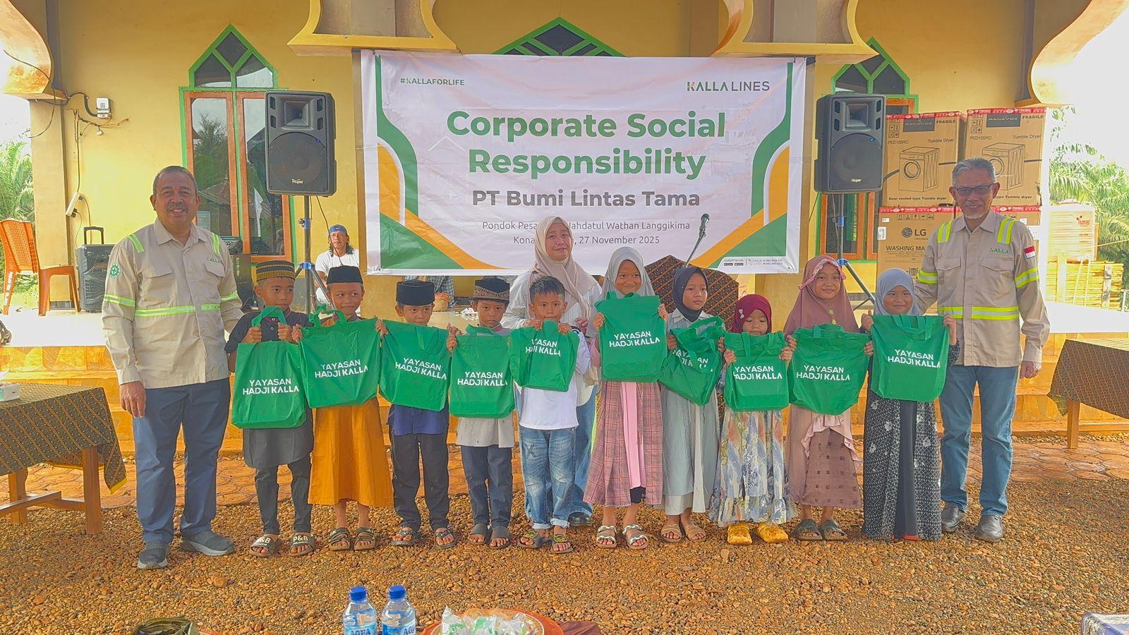 Kalla Lines, bagian dari Kalla Transport & Logistics, kembali menegaskan komitmennya terhadap pemberdayaan masyarakat melalui program Corporate Social Responsibility (CSR). Tahun ini, perusahaan menyalurkan bantuan pendidikan dan peningkatan fasilitas di Pondok Pesantren Nurul Bustan Nahdlatul Wathan, Kecamatan Langgikima, Kabupaten Konawe Utara, (27/11).