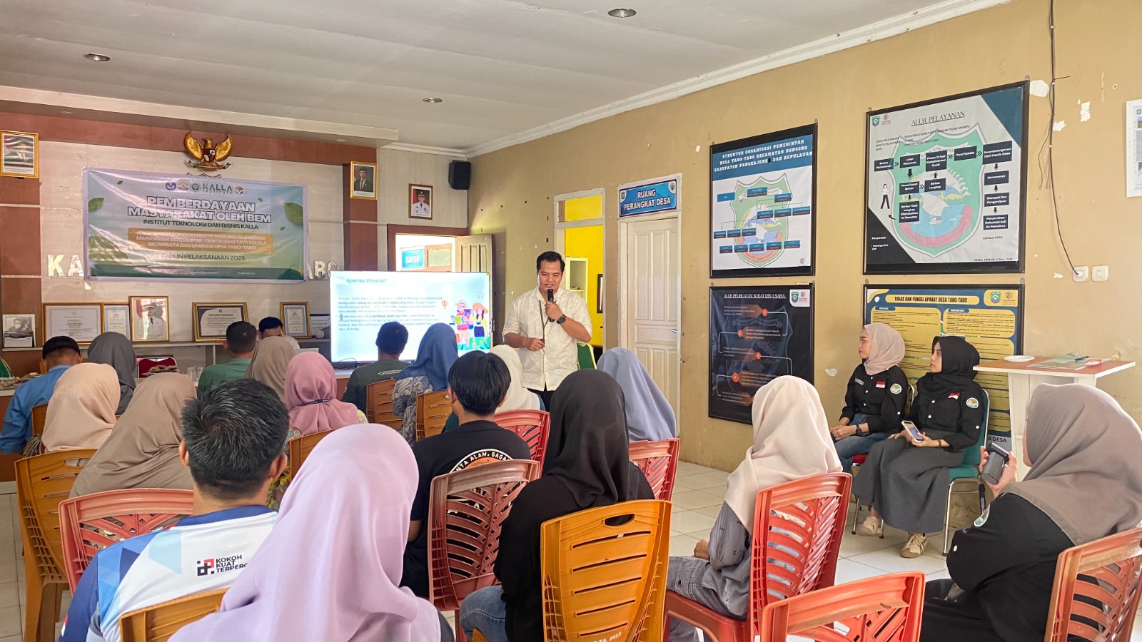 Dosen Program Studi Kewirausahaan Kalla Institute, Syarief Dienan Yahya, melaksanakan kegiatan Pengabdian Kepada Masyarakat (PKM) dengan mengedukasi warga terkait tata kelola ekowisata dan UMKM di Desa Tabo-Tabo, Kabupaten Pangkep, pada tahun lalu. Syarief merupakan salah satu dosen penerima pendanaan penelitian dan PKM Kemendiktisaintek tahun 2026.